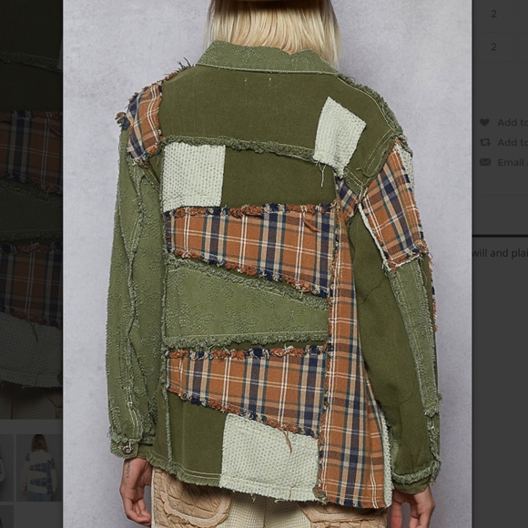 POL “ Mankato ” POL Jacket Shacket in Twill and Plaid Mix Fabric 68 - Picture 5 of 7